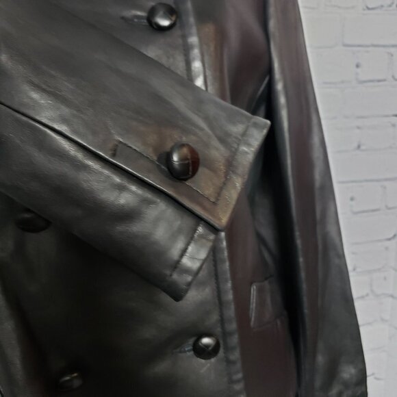 Anne Klein II 100% Leather Double Breasted Jacket size 14 new with tags - Picture 3 of 9